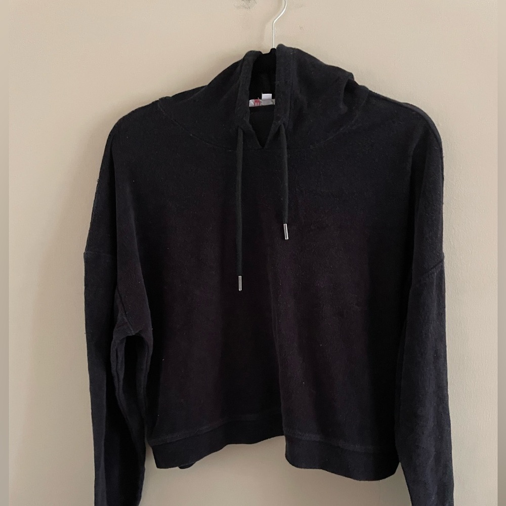 Wayf Black Terry Cloth Hoodie